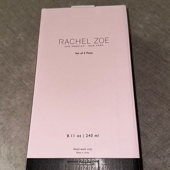 🔥Rachel Zoe Long Champagne Flute Glass Silver Set of Two! - Picture 4 of 8